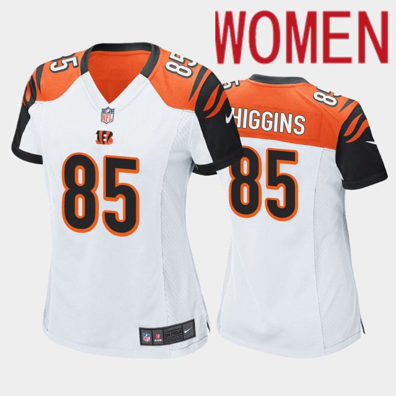 Women Cincinnati Bengals #85 Tee Higgins Nike White Game NFL Jerseys->women nfl jersey->Women Jersey
